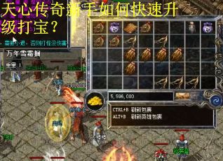 天心传奇新手如何快速升级打宝？