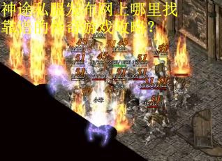 神途私服发布网上哪里找靠谱的传奇游戏攻略？