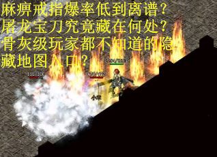 麻痹戒指爆率低到离谱？屠龙宝刀究竟藏在何处？骨灰级玩家都不知道的隐藏地图入口？